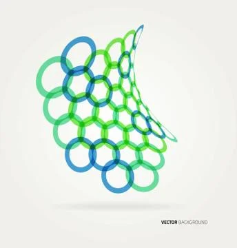Abstract wave Vector circles template Stock Illustration