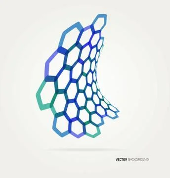 Abstract wave Vector hexagons template Stock Illustration
