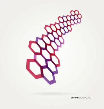 Abstract wave Vector hexagons template Stock Illustration
