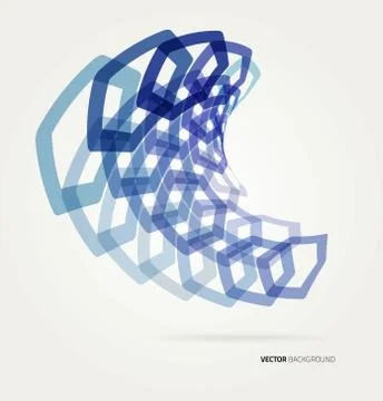 Abstract wave Vector hexagons template Stock Illustration