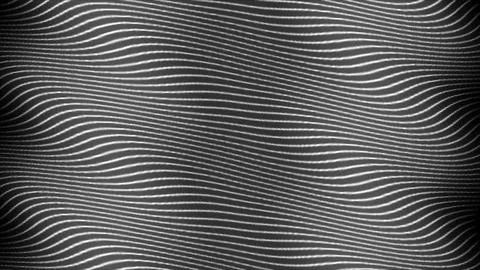 Abstract wave white lines loop animated video. 3d Abstract black background.. Stock Illustration