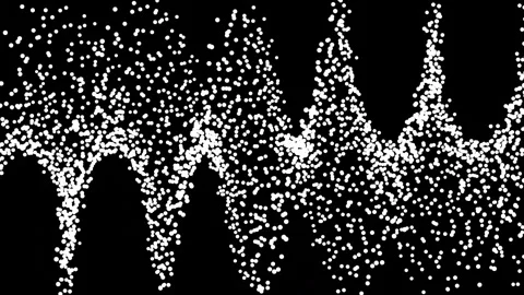 Abstract wave of white particles in motion. Vidéo 331898907