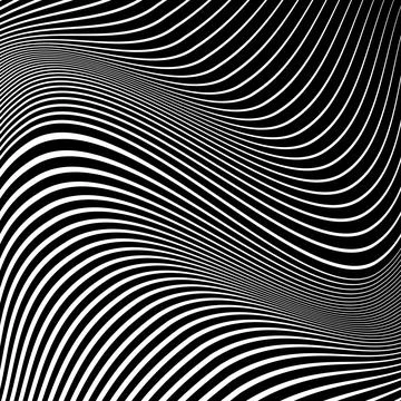 Abstract waved zebra pattern with white lines Illustrazione stock