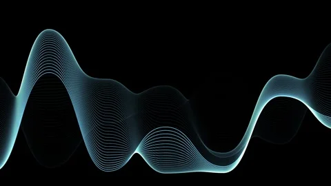 Abstract Waveform Animation on Black Background - A Modern Visual. Stock Footage 325016997