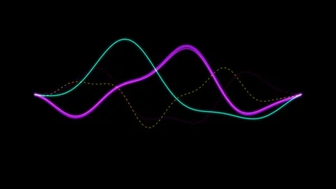 Abstract waveform animation with glowing lines Stock Footage 340939414