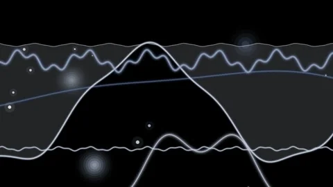 Abstract waveform audio visualization with glowing particles and futuristic.. Vídeo Stock 346092098