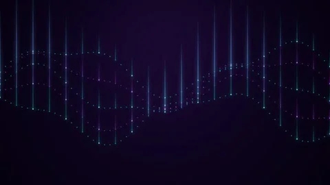 Abstract waveform motion graphics with pulsing neon lights. Stock Footage 346973063