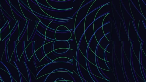 Abstract Waveform Pattern Background - Blue and Green Ripples on Dark Video stock 331924148
