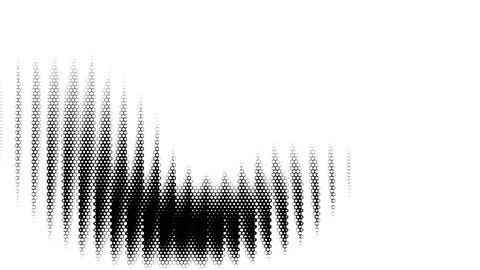 Abstract waveform pattern formed by black and white hexagonal shapes Stock-Illustration