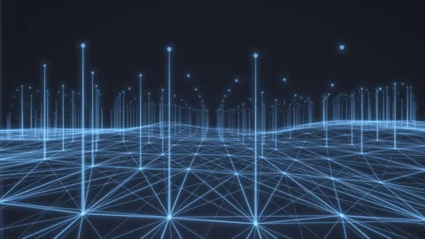 An abstract wavering ocean of a binary network Stock Footage 249657047