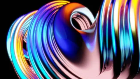 Abstract waves - 3D Illustration Stock Illustration