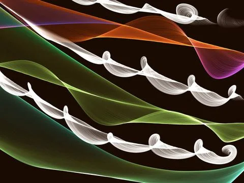 Abstract waves Abstract generated colorful wave pattern over black backgro... Stock Photos