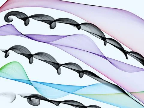 Abstract waves Abstract generated colorful wave pattern over white backgro... 写真素材