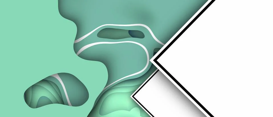 Abstract Waves and Geometry shape on background Graphic style on green Stock Illustration