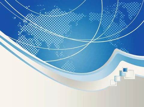 Abstract waves and map Illustrazione stock