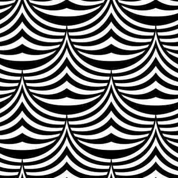 Abstract Waves and Spikes Vector Seamless Pattern Stock Illustration