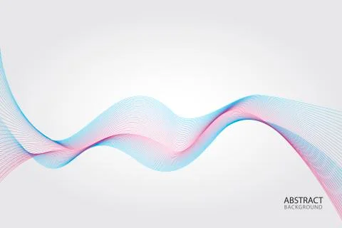 Abstract waves background - blue - pink waves background Stock Illustration