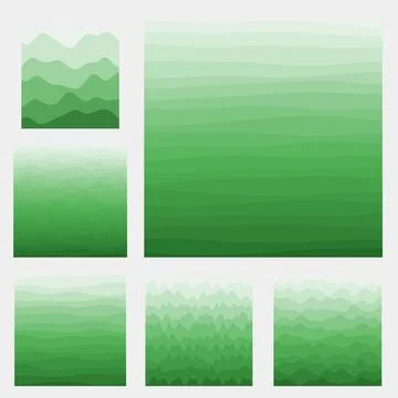 Abstract waves background collection. Curves in green colors. Classy vector.. Stock Illustration