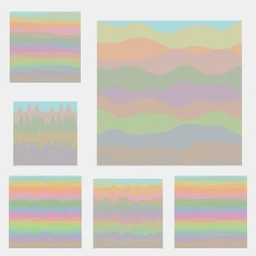 Abstract waves background collection. Curves in pastel colors. Stylish vect.. Stock-Illustration