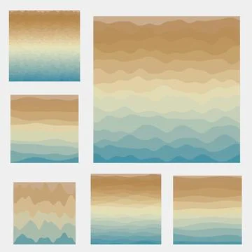 Abstract waves background collection. Curves in brown teal colors. Cool vec.. Stock Photos