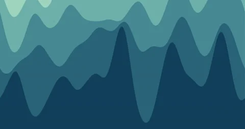 Abstract waves background. Loopable smoothly moving curves in dark mint color... Stock Footage 227113401