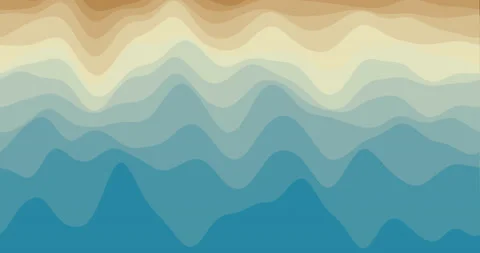 Abstract waves background. Loopable smoothly moving curves in brown teal colo... Stock Footage 229373609