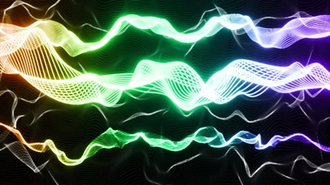 Abstract waves background. Seamless loop animation of glowing waving lines Stock Footage 324511702