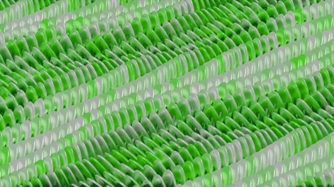 Abstract waves background with three dimensional green and white elements Stock Footage 315143731