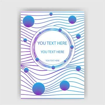 Abstract waves backgrounds set , minimalistick waves with cirle lables on bla Stock Illustration