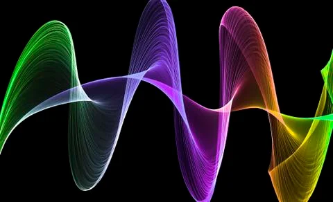 Abstract waves on black background Stock Illustration