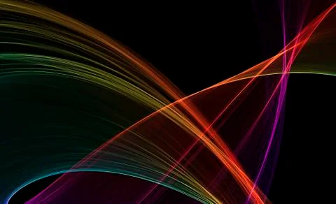 Abstract waves on black background Stock Illustration
