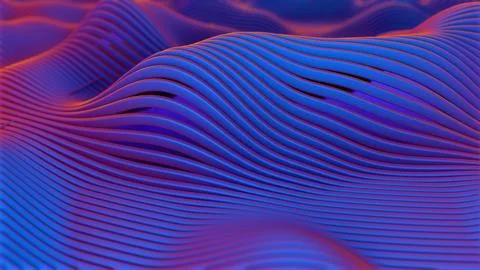 Abstract waves with blue and orange gradients in smooth motion.. Stock-Illustration