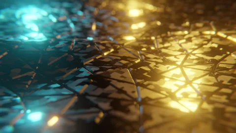 Abstract waves in blue and yellow Stock Footage 253574995
