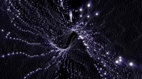 Abstract waves of blue color on a black background slow motion Stock Footage 242579926
