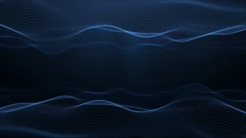 Abstract waves of blue color on dark background. Semetric space of blue par.. Video stock 297012933