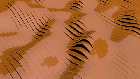 Abstract Waves in Brown Tones: A Study in Modern 3D Geometric Art Stock Footage 341781486