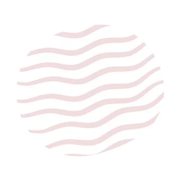 Abstract waves in circle, light beige color Stock Illustration