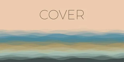 Abstract waves cover. Horizontal background with curves in blue green color.. イラスト素材