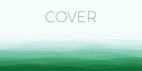 Abstract waves cover. Horizontal background with curves in blue green color.. Illustrazione stock