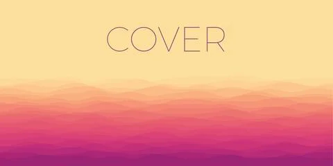 Abstract waves cover. Horizontal background with curves in sunset dark colo.. Stock Illustration