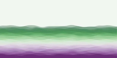 Abstract waves cover. Horizontal background with curves in purple red green.. Stock Illustration