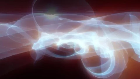 Abstract waves of energy magic smoke and glowing lines on a black background Stock Illustration
