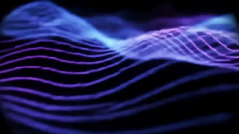 Abstract Waves Flowing Smoothly with Blue and Purple Light Stock Footage 313348704