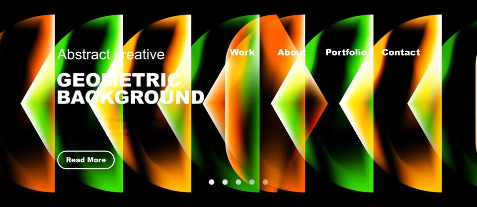 Abstract waves form vibrant menu. Text overlays design, promoting work, Stock Illustration