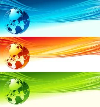 Abstract waves with globe. Vector design eps 10 Stock Illustration