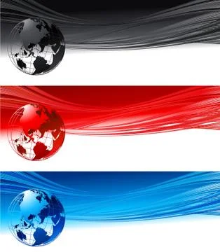 Abstract waves with globe. Vector design eps 10 Illustrazione stock
