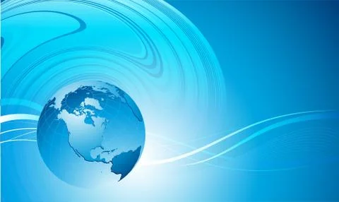 Abstract waves with globe. Vector design eps 10 Stock Illustration