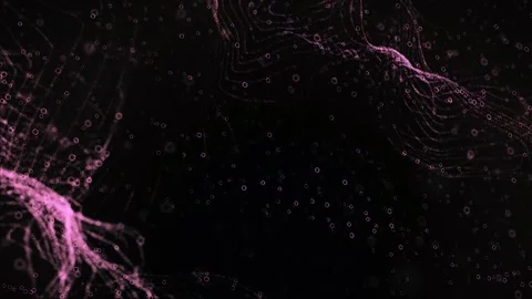 Abstract waves. Glowing grid lines. Dynamic flowing curve video loop frame lens  Stock Footage 249257917