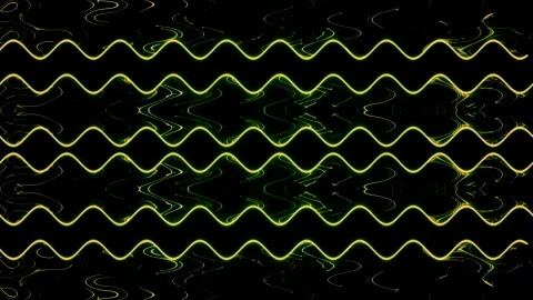 Abstract Waves of Green and Yellow Stock Footage 284401802