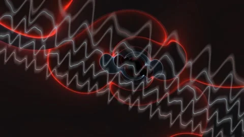 Abstract Waves Interacting in Dark Scene with Red Blue Lighting 스톡 동영상 337915989